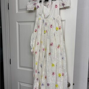 Sleeper White Floral Midi Dress